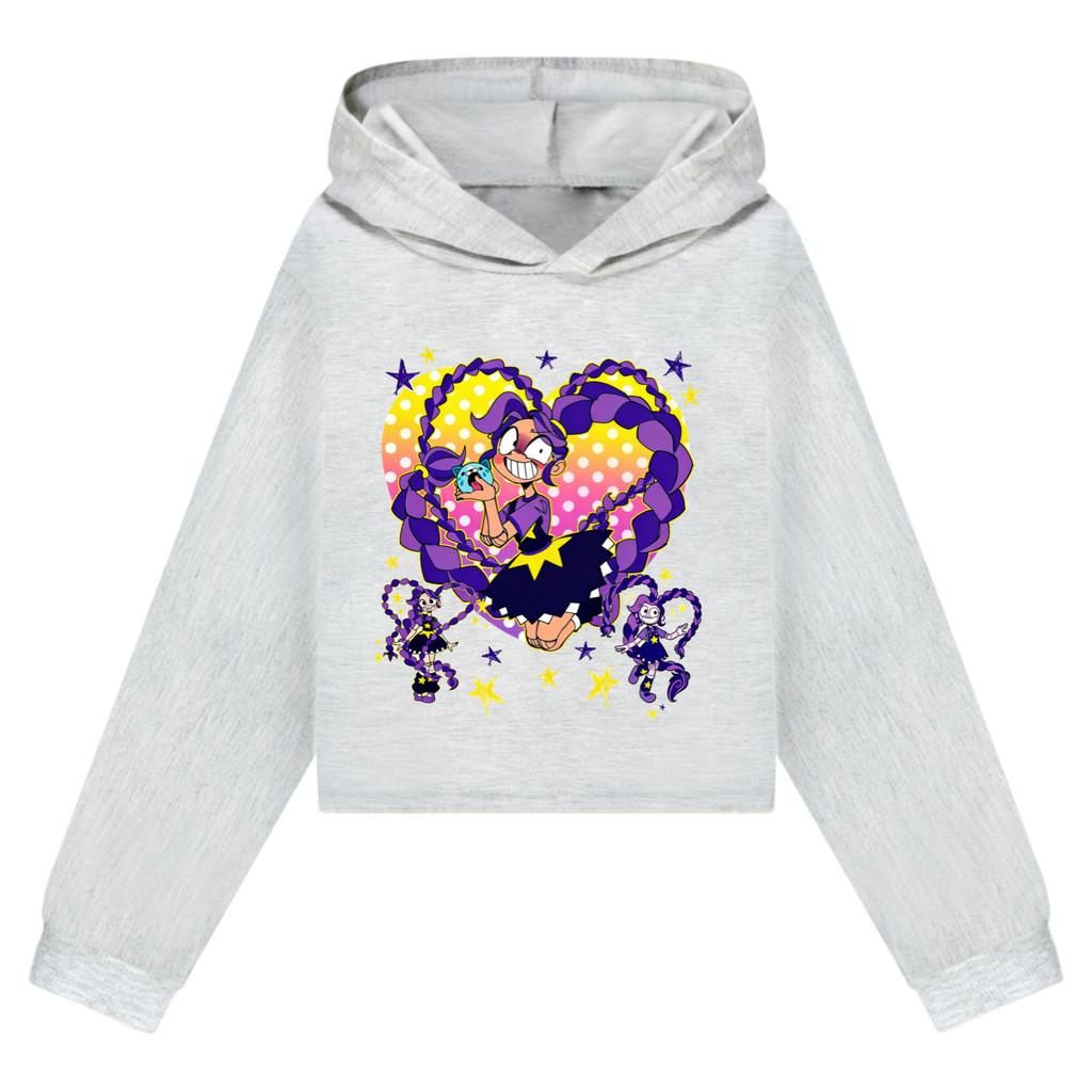 5598 Kinder Mädchen Lily Lovebraids Bedruckte Kurzarm-Hoodies mit langen Ärmeln