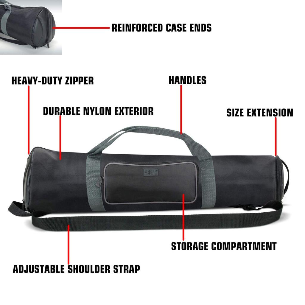 USA Gear Padded Tripod Bag with Expandable Compartment and Accessory Storage Genuine Japanese (Black Product)
