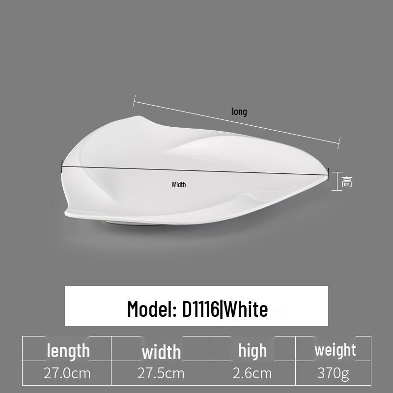 Irregular Shaped White Melamine Plates for Hotel & Restaurant - Porcelain Imitation Cold Dish Saucers