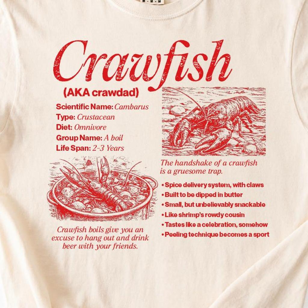 Crawfish Shirt, Crawdad Boil Tee, Cajun Seafood Festival, Funny Encyclopedia Graphic, Comfort Colors