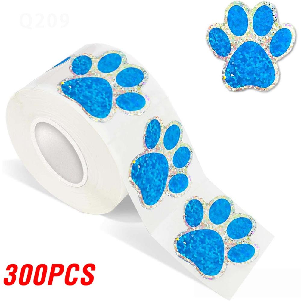 100-500pcs Cute Animal Paw Sticker DIY Colorful Holographic Lables Art Crafts Sticker Student Reward Stationery Stickers