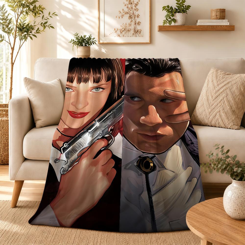 Movie Pulp Fiction Blanket For Soft Warm Knee For Bedroom Living Room Bed Sofa Camping Picnic Office Gift
