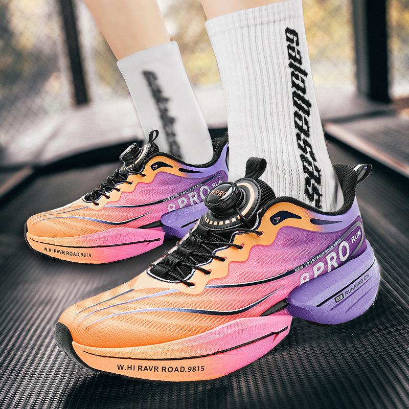 

Children s rotating buckle new carbon plate popcorn student sports shoes young and young couples marathon racing running shoes 44
