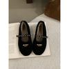 Autumn and Winter Retro Flat Soft-soled Fluffy Shoes Women Wear Autumn and Winter Velvet Cotton Shoes Mary Jane Shoes