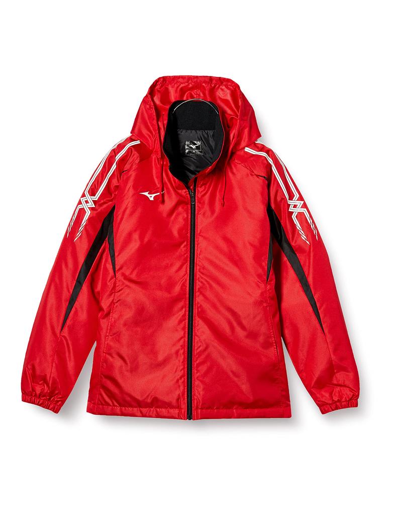 Mizuno Breath Thermo Training Wear Warmer Shirt 32JE7553 62 Chinese Red X Black 2XL [Unisex]