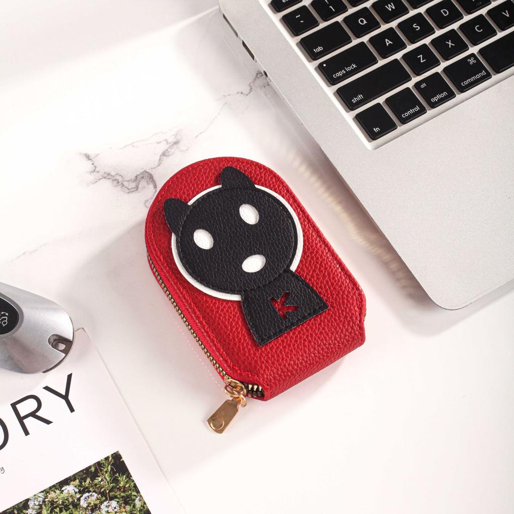 New Card Case, Cute Little Monster Spell Skin, Zipper, Organ Card Holder, Coin Wallet, Multi-card Slot, Coin Bag, Coin Purse Bag