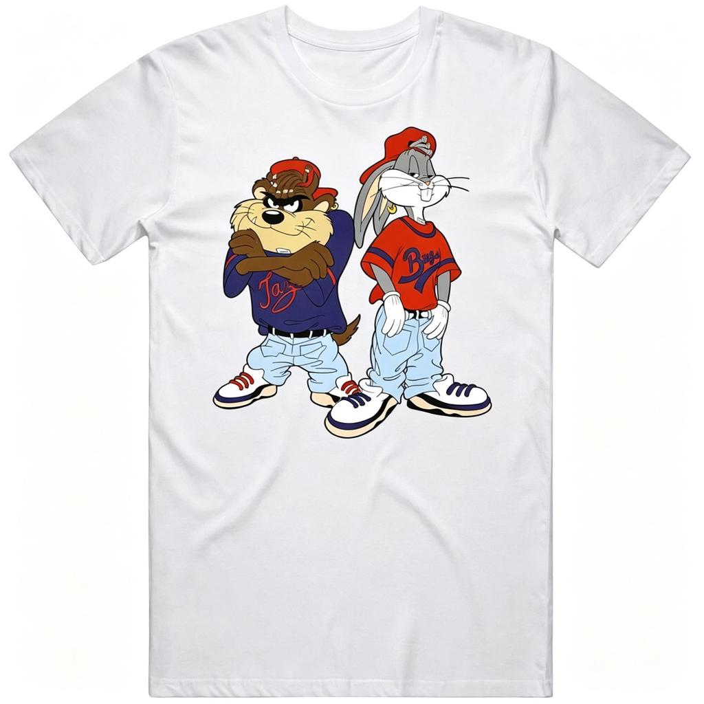 Bunny & Tasmanian Devil Cartoon Graphic T-Shirt Men Tee S-5XL