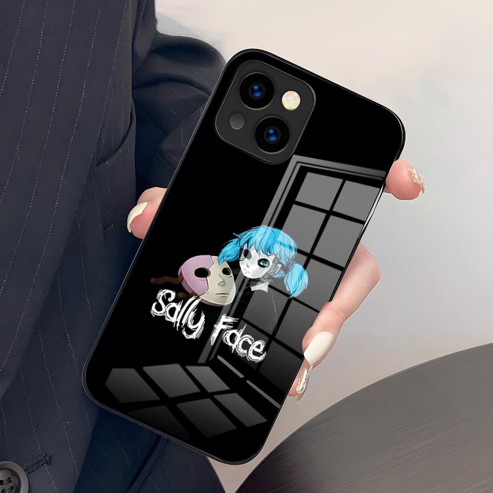 

S-Sally Face Phone Case For IPhone 17 Pro Max 15 Pro 16 14 Plus 12 13 Mini 11 Pro Shockproof Glass Cover iPhone15 Pro