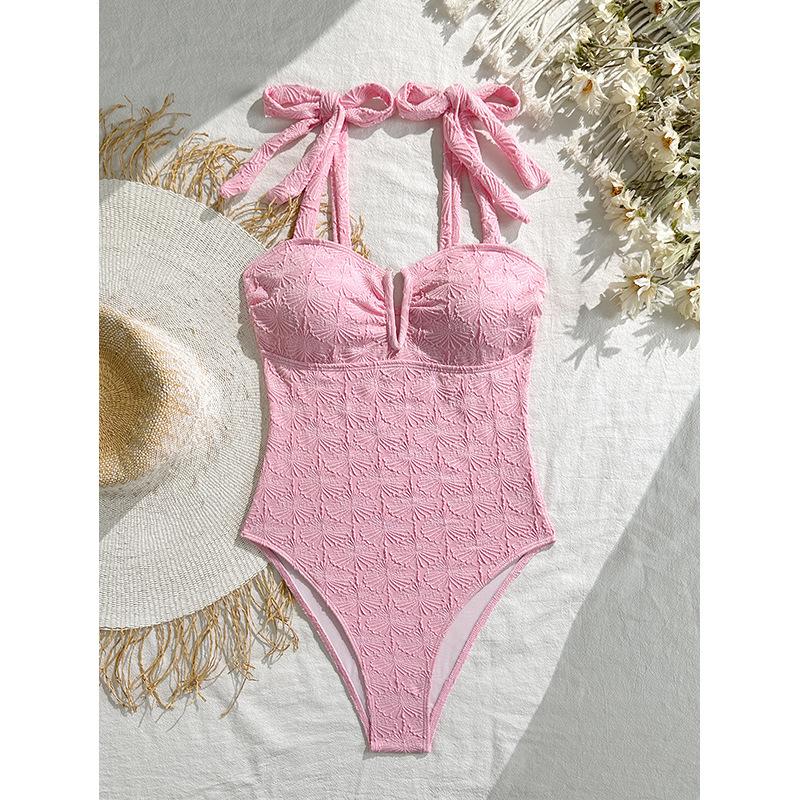 

TS JYL-BK246 Small V-Neck Swimsuit, Body Shaping Tummy Control Swimwear XL волошка синій колір