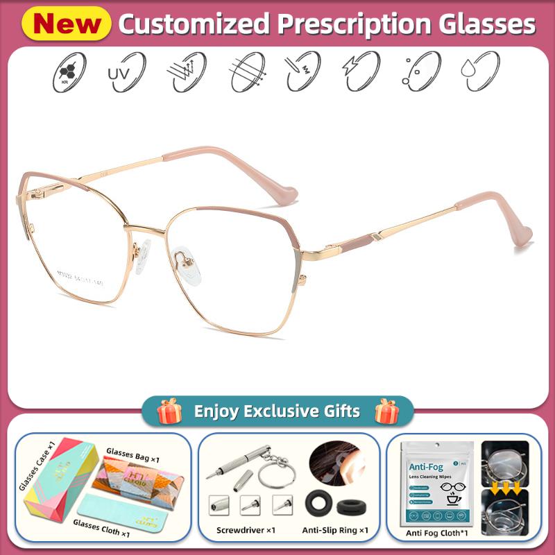 CLLOIO Fashion New Geometric Design Anti-blue Light Reading Glasses Women Can Be Myopia Customized Prescription Computer Eyeware