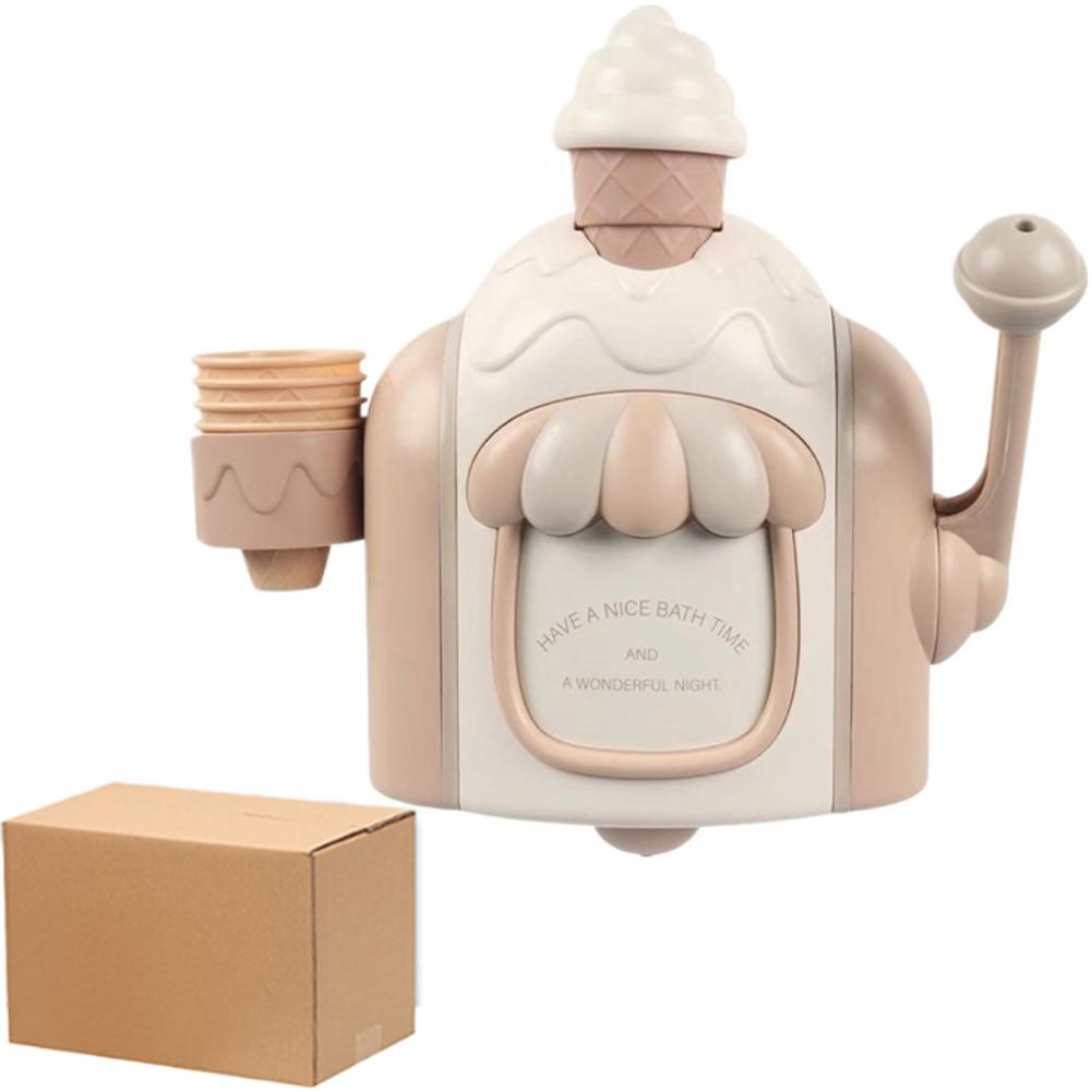 Eiscreme-Seifenblasenmaschine, Badespielzeug für Kleinkinder, manuelle Eiscrememaschine, Schaumspielmaschine, interaktives Spielzeug für Eltern und Kinder