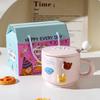 Cute Ceramic Cup With Lid High Value Home Office Couple Water Cup Gift Box Creative Souvenir