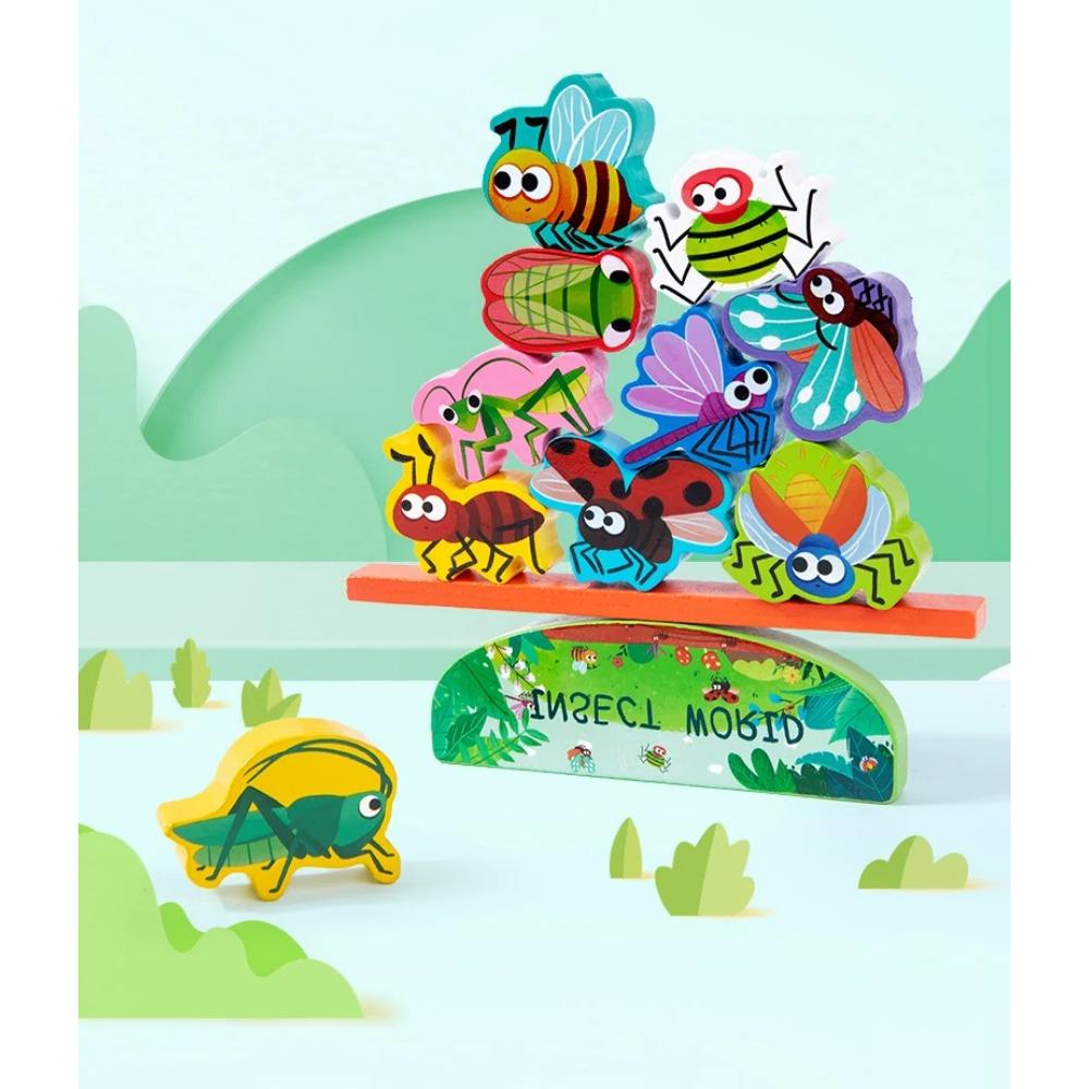 Wooden Stacking Animal Dinosaurs Building Blocks Toys Kids Educational Balance Toys Parent-child Interactive Tabletop Game