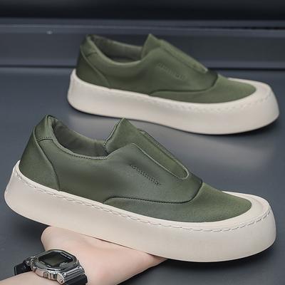Britischer Stil Herren Sneaker Yuppie Stoffschuhe für Männer Plateau Canvas Schuhe Herren Neu Street Style Vulkanisierte Sneaker Herren Grün