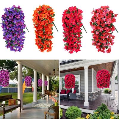UV Resistant Faux Bougainvillea Fake Silk Bougainvillea Vines for Planter Gardens Balcony Porch