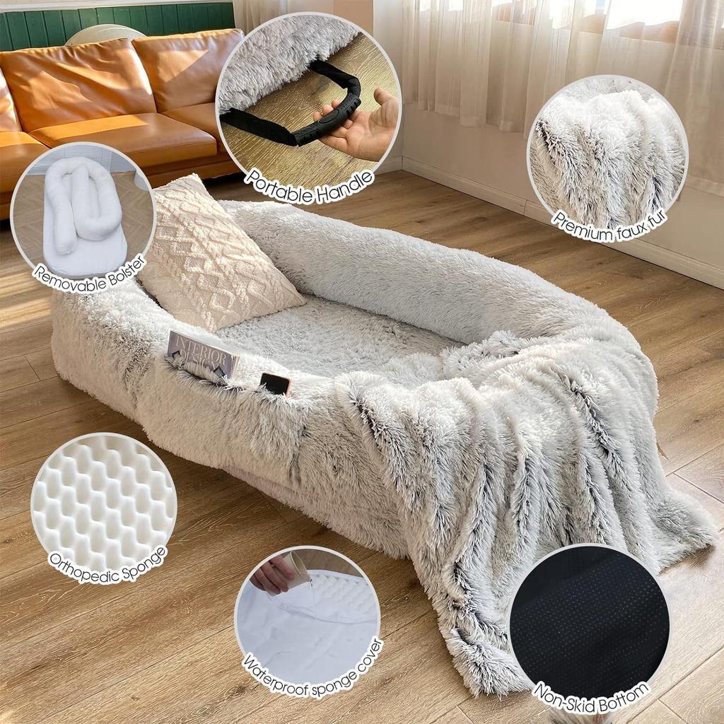 Washable Giant Pet Bed: Sponge Lazy Sofa Mattress for Dogs