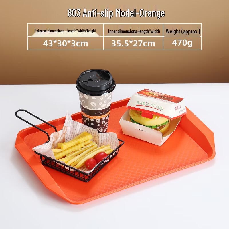 MUTTI Commercial Non-slip Wood Grain Rectangular Plastic Serving Tray