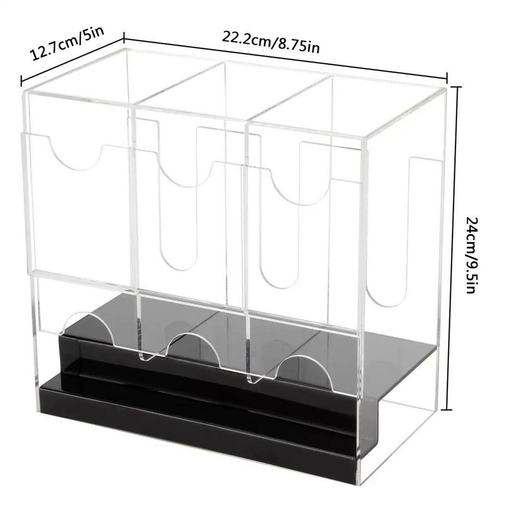 

Коробка для хранения карт-бустеров на 3 слота Диспенсер для бустер-паков Акриловый кейс для хранения колоды Контейнер-защита для дисплея Органайзер чёрный