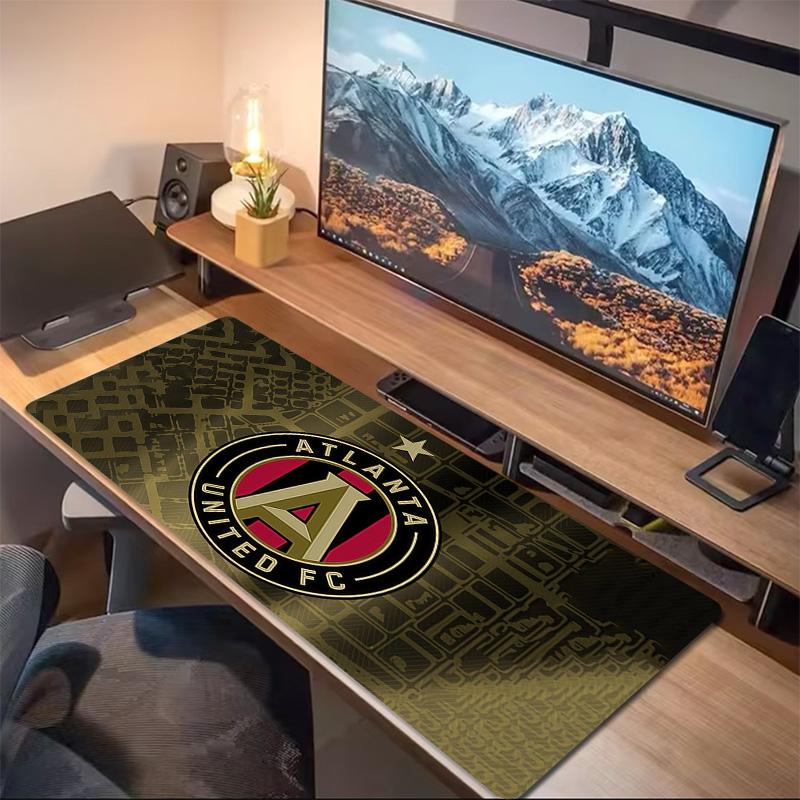 Atlanta United FC Druck Kissen Rutschfest Laptop Tablet Großes Mauspadd XXL Matte Mini-PC Spielmatte Mit Verriegeltem Rand