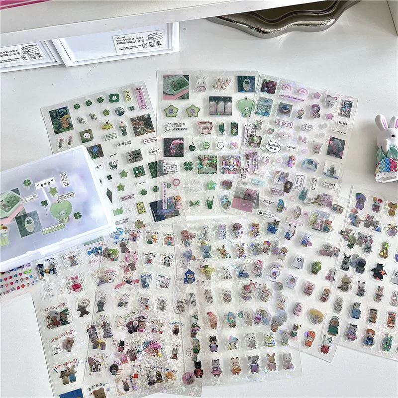 

Мила мультяшна наклейка з записками з лазерним блиском DIY Decro Sweet Anime Animal Journaling наклейка Kawaii наклейка на канцелярські товари