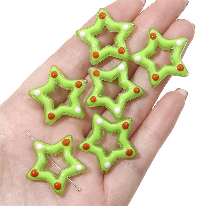 Akrylová kapková olejová hvězda DIY ručně malované korálky řetízek na telefon náramek náhrdelník sada