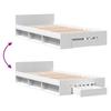 White Bed Frame with Drawer 75 x 190 cm Particleboard