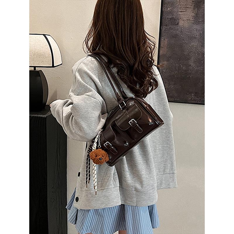 Korean Version Multi Pocket Retro Underarm Bag, New Trendy and High-end Feel, Hand-held Pillow Bag, Versatile Shoulder Bag
