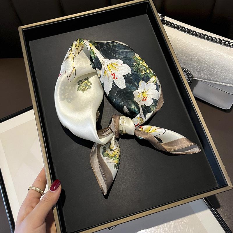 100% Natural Real Silk Scarf Women Shawl Bandana Square Scarves new Kerchief Mulberry Spring Fashion Luxury High Quality Hijab