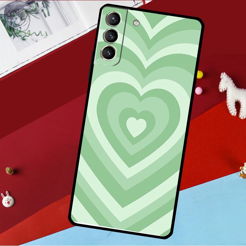 Latte Love Groovy Coffee Heart Pink Funda For Samsung Galaxy S26 S25 S24 S21 S22 S20 Ultra S9 S10 Plus S23 FE S25 FE Phone Case