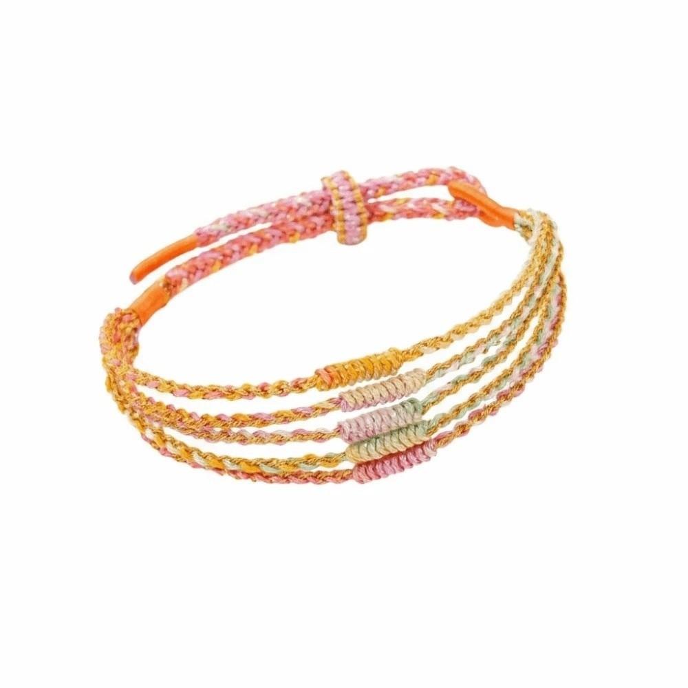 

Fortunate Ornaments Woven Lucky Wrist Rope Adjustable Design Dragon Boat Festival Gifts Party оранжевый