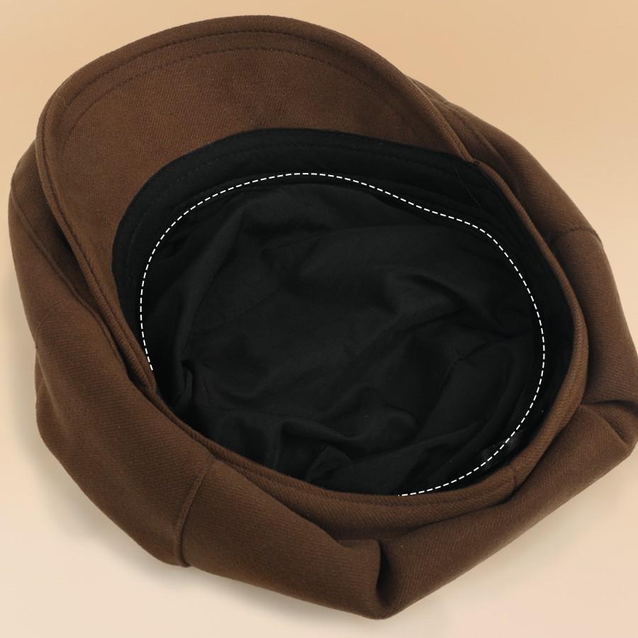 Cloud Octagonal Hat: Women's Retro Khaki Beret, Large Face-Slimming Autumn/Winter Cap, Men's Black Flat Hat
