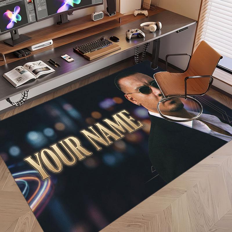Custom Name Crystal Velvet Rug,Apache 207 Comfortable Anti Slip Floor Mat For Room Decoration