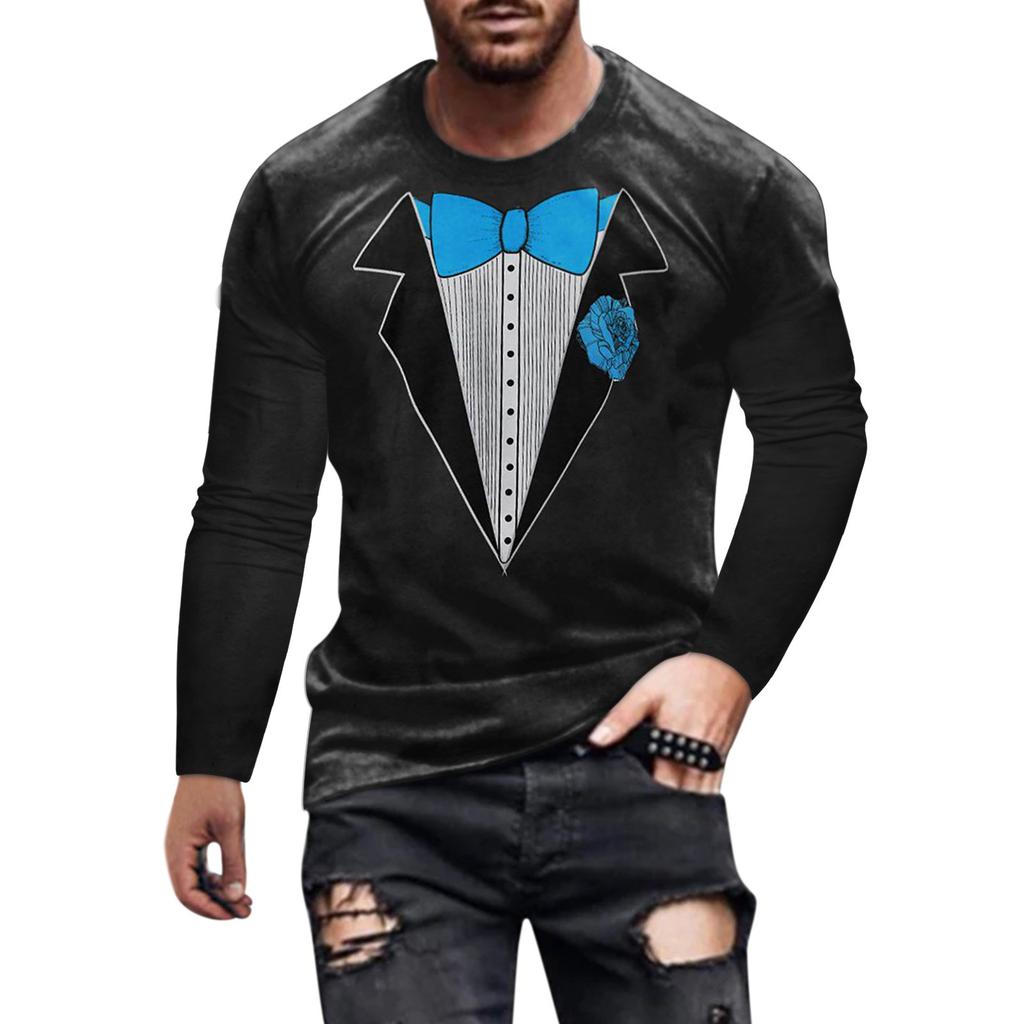 Dámské tričko s kulatým výstřihem, dlouhým rukávem a 3D potiskem