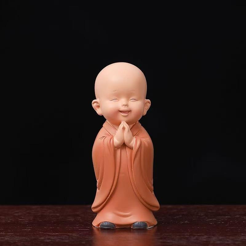 Resin Cute little monk sculptures and figurines Home, Room Car, Office,  Table decoration and accessories Wealth Luck Decor