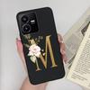 Flower Letters Case For Vivo Y22 2022 Y22S Matte Silicon Soft TPU Back Phone Cover For VivoY22 Y 22 22S Case Funda Bumper Shell