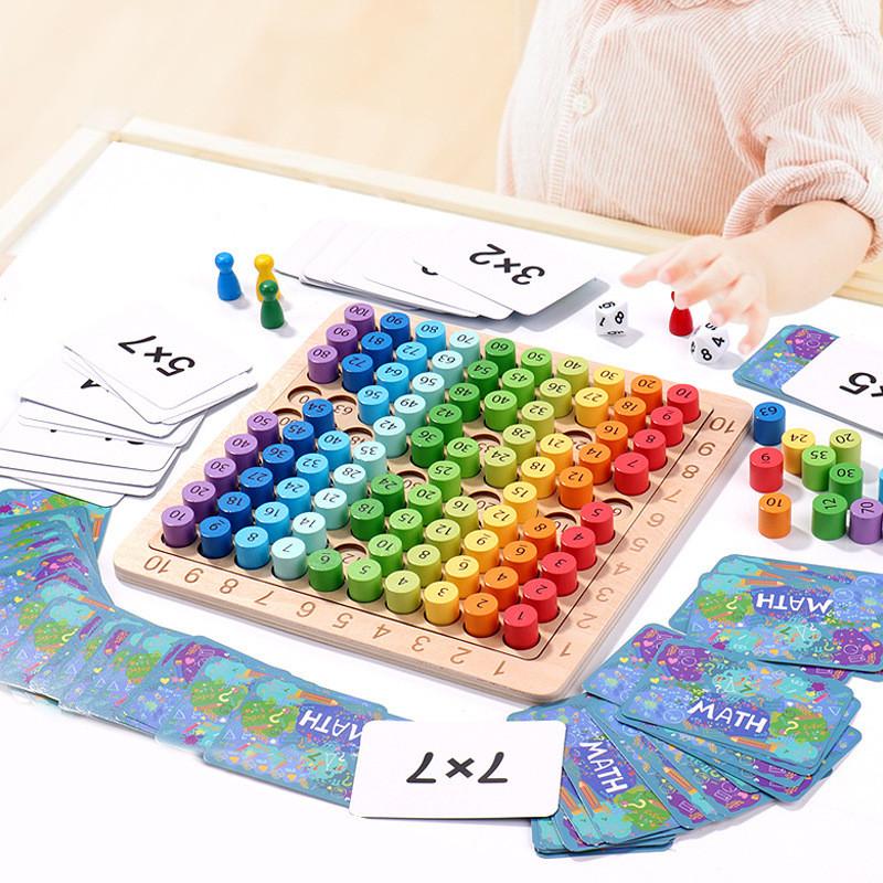 Multiplication Learning Kids Toy With Wooden Arithmetic Board For Classroom Use