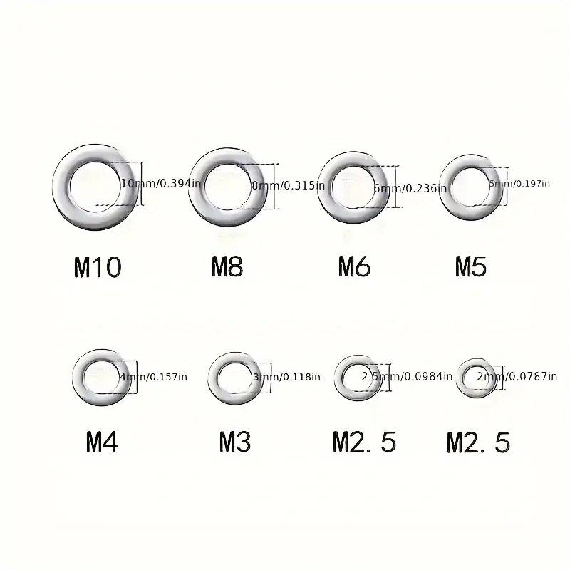 360/580pcs 304 Stainless Steel Flat Washers Set, Perfect For Home Decor, Factory Repair, Kitchens, Shops & More
