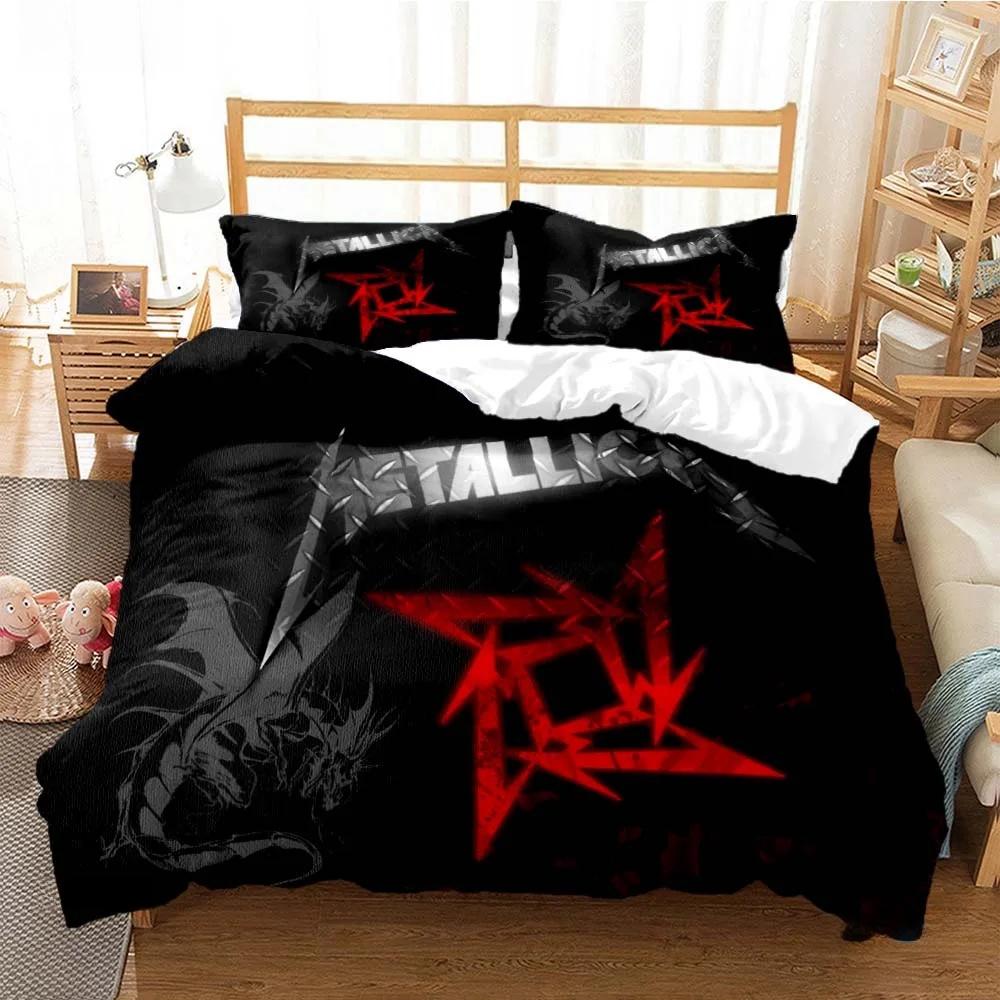 

Metal Music Band M-Metallica Набір постільної білизни Single Twin Full Queen Size Bed Set Adult Kid Bedroom Compet Home Textile EU Twin 135x200cm