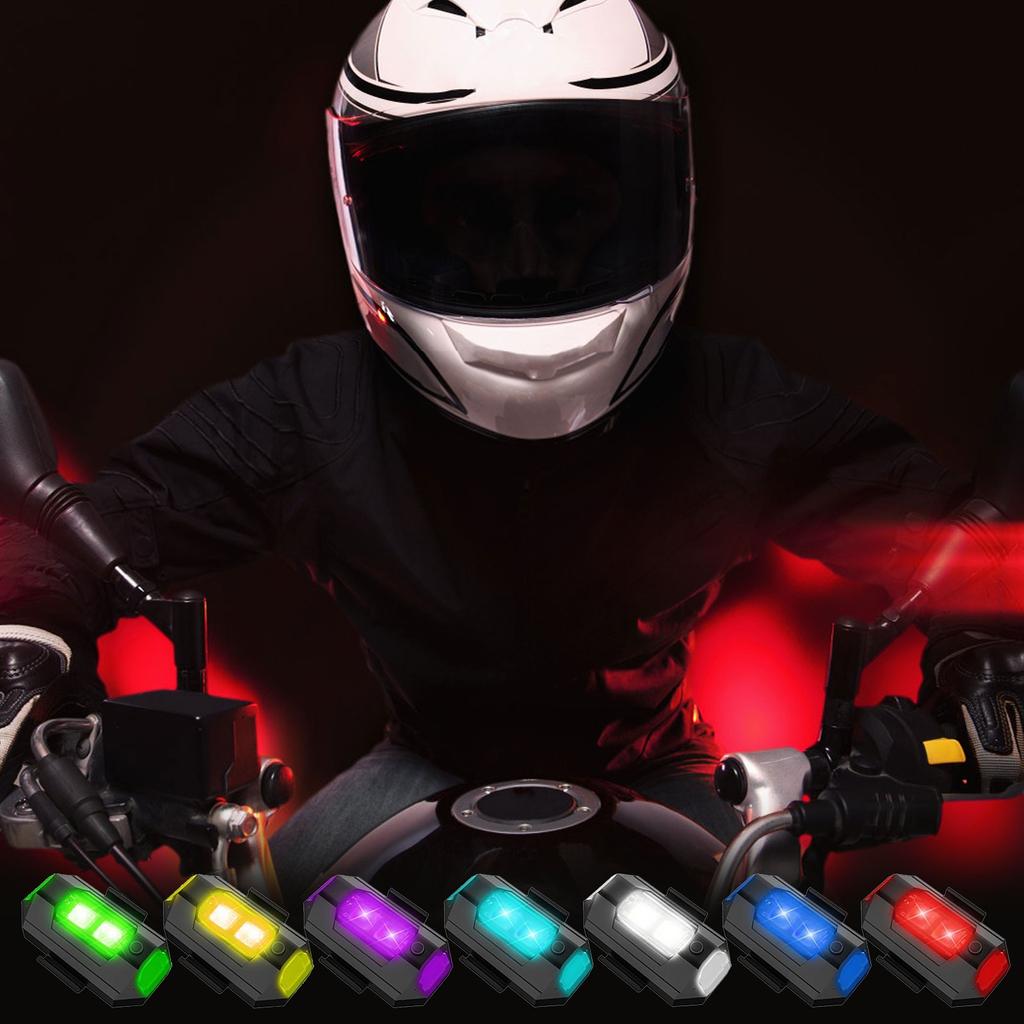 7 Colors LED Aircraft Strobe Lights Charging Flash Lamp Motorcycle USB Charging Lamp Accessories