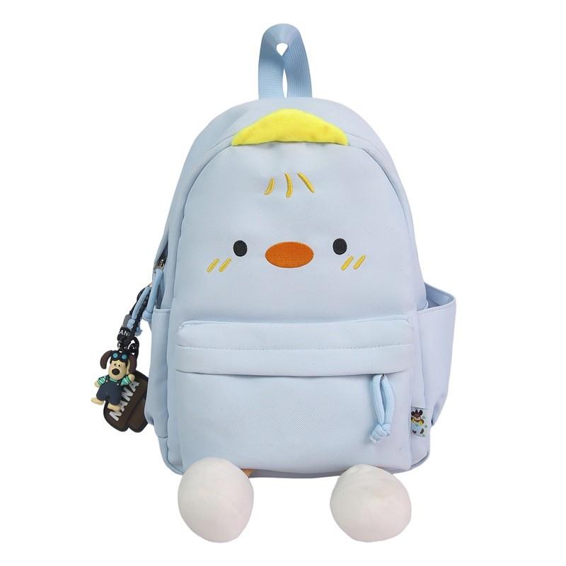 Kawaii Duck Backpack With Soft Nylon Material And Zipper Closure For Travel