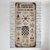 Vintage Knowledge Chess Rules Metal Tin Sign - Historical Chess Pieces Diagram Wall Plaque for Man Cave Bar Home Decor