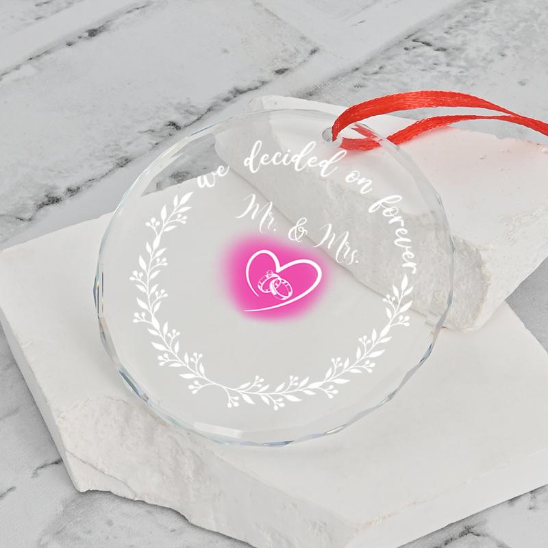 1pc/2pcs Wedding Glass Pendant-Gifts for Newlyweds Wedding Souvenirs, Wedding Scene Decor, Tree Decor, Party Decor, Backpack and Keychain Pendant