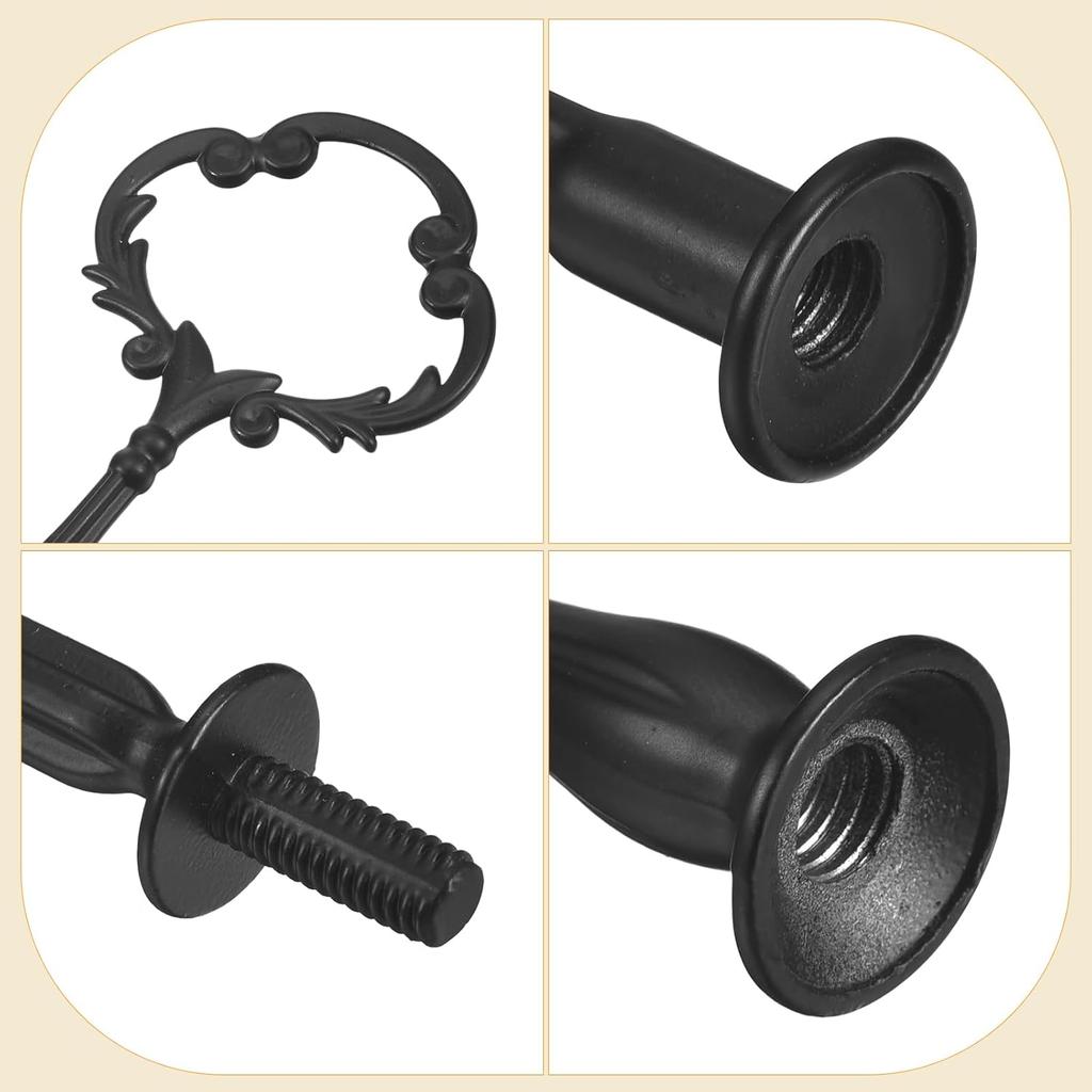 uxcell 1 Set 2-Tier Cupcake Stand Hardware Handles, Zinc alloy Cake Plate Stand Handle Fittings with Screws for DIY Making Fruit Plate Cake Stand,