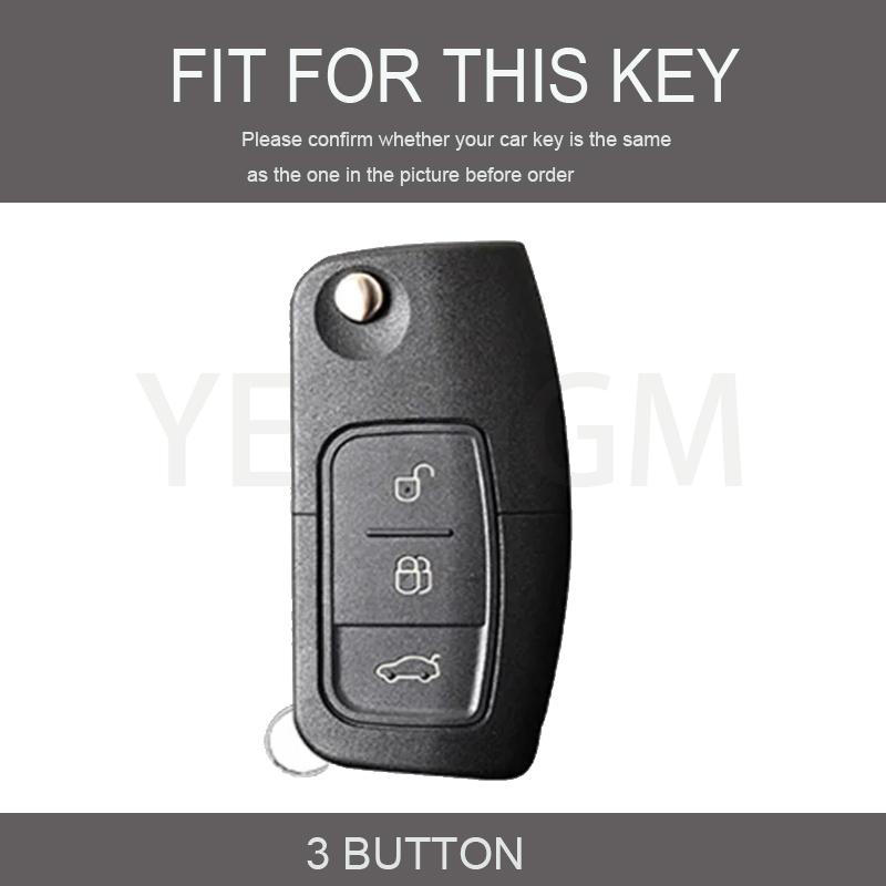 Bil TPU Sammenleggbar Nøkkeldeksel Skall Etui For Ford Focus 2 MK2 Fiesta Mondeo Galaxy Falcon Territory Ecosport Veske Nøkkelring Beskytter