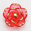 100pcs Colorful Bronzed Camellia And Rose Accessories, Transparent Three-Dimensional Flat Base, DIY Ancient Style Woven Hairpin Bouquet Materials
