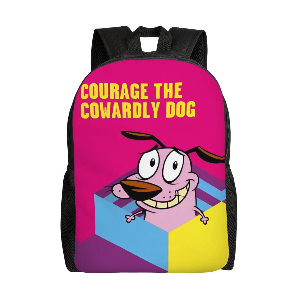 Cowardlyes Dogs Anime Backpack for Men Women School College Students Bookbag Fits 15 Inch Laptop Comedy Horror Bags