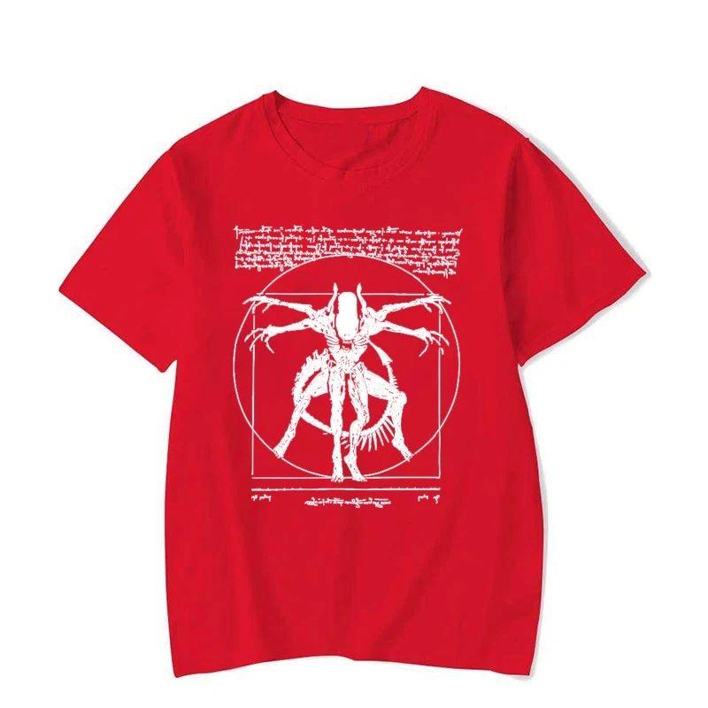 Punk Vintage Streetwear Alien Unisexs TShirt Gamer TShirt Da Vinci Print Short Sleeve Y2k Rock Graphic Print TShirt Unisex