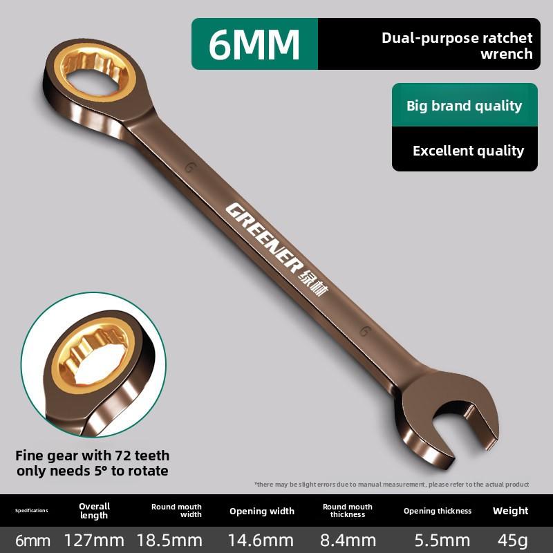 10 13mm Ratcheting Combination Wrench Quick Open Reversible Extra Long Double Ended Hand Tool for GREENER