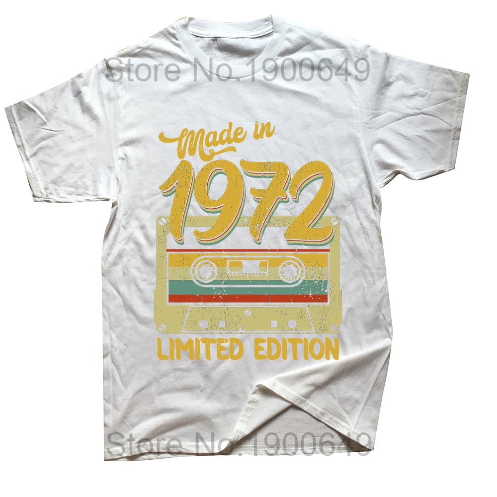 

Summer Made in 1972 Limited Edition Birthday Gift Mens Short Sleeve Tshirt Cotton Graphic T Shirts Tees Tops Streetwear Men S