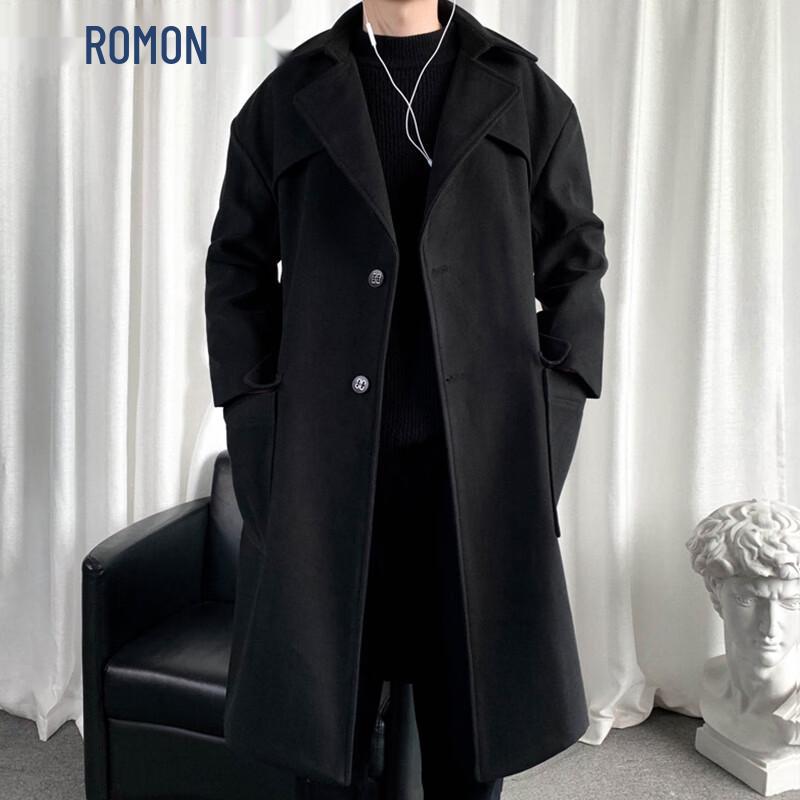 ROMON Men s Vintage Business Casual Mid-Length Windbreaker 3XL